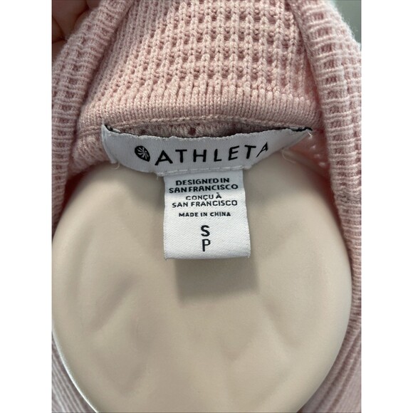 Athleta Pink Tie Front Cotton Blend Cropped Cardigan Long Sleeve Size Small Yoga - Picture 6 of 7